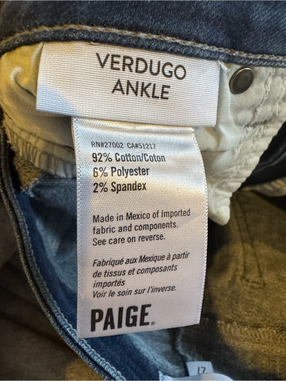 PAIGE Verdugo Ankle Skinny Jeans Dark Wash 27 - Picture 3 of 5